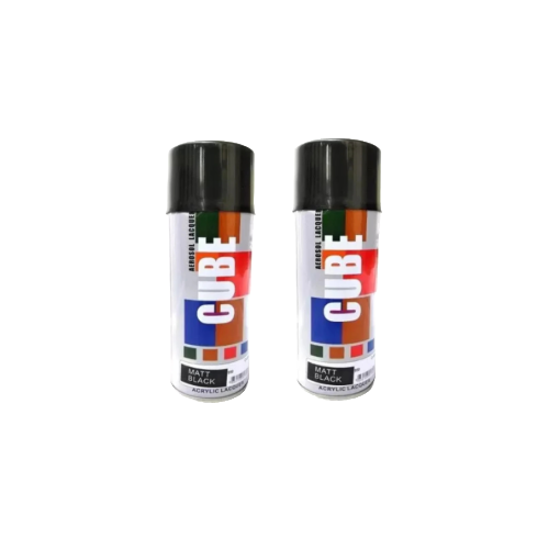 Cube Premium Quality Spray Paint Matt Black 100% Orignal Pack of 2 - 800ml