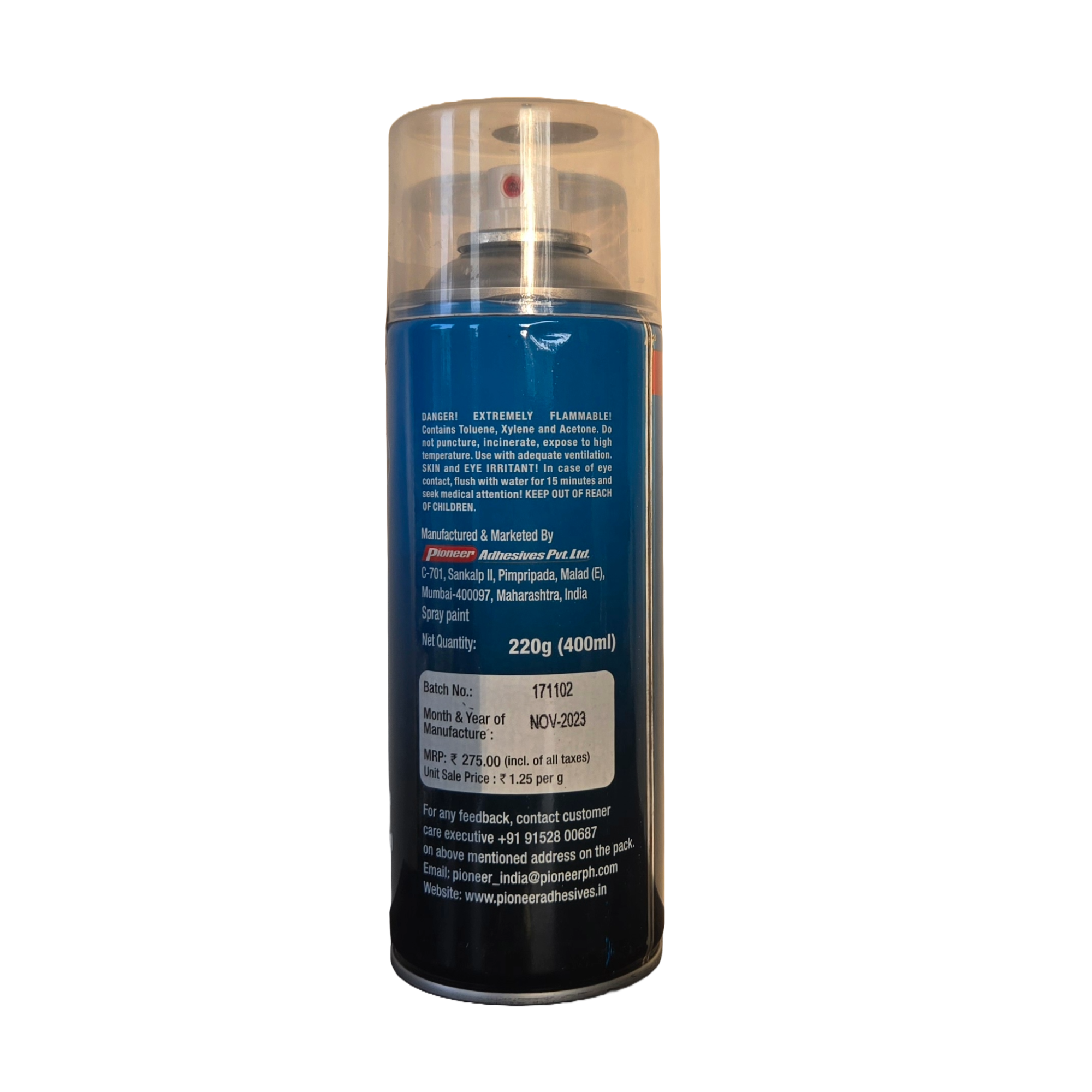 Pioneer Premium Quality Acrylic Spray Paint Metallic - 400ml Copper