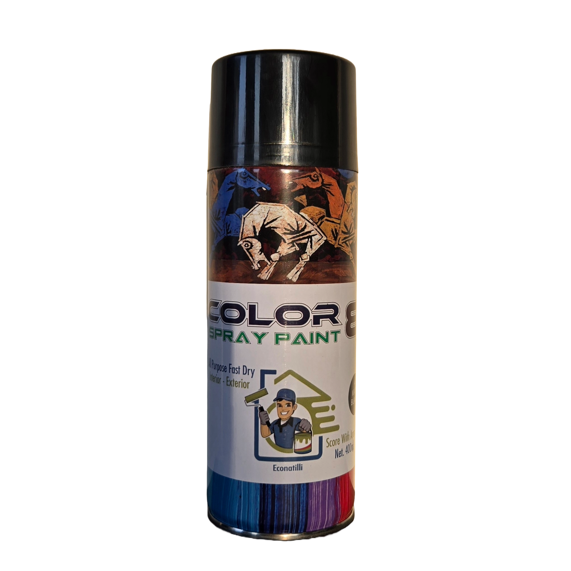 Color 8 Spray Paint 400ml Matt Black.