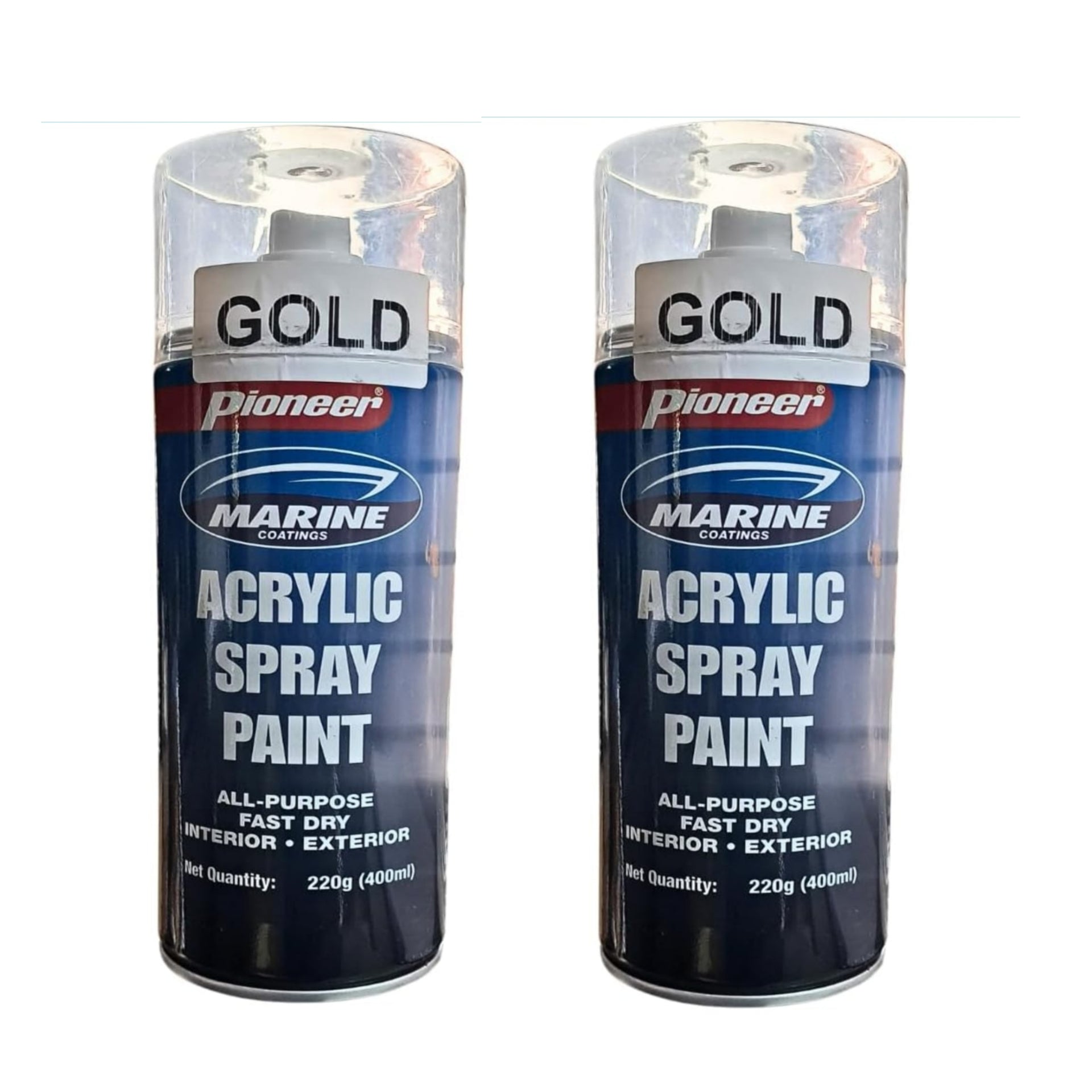 Pioneer Premium Quality Acrylic Spray Paint Pack of 2 Gold 800ml