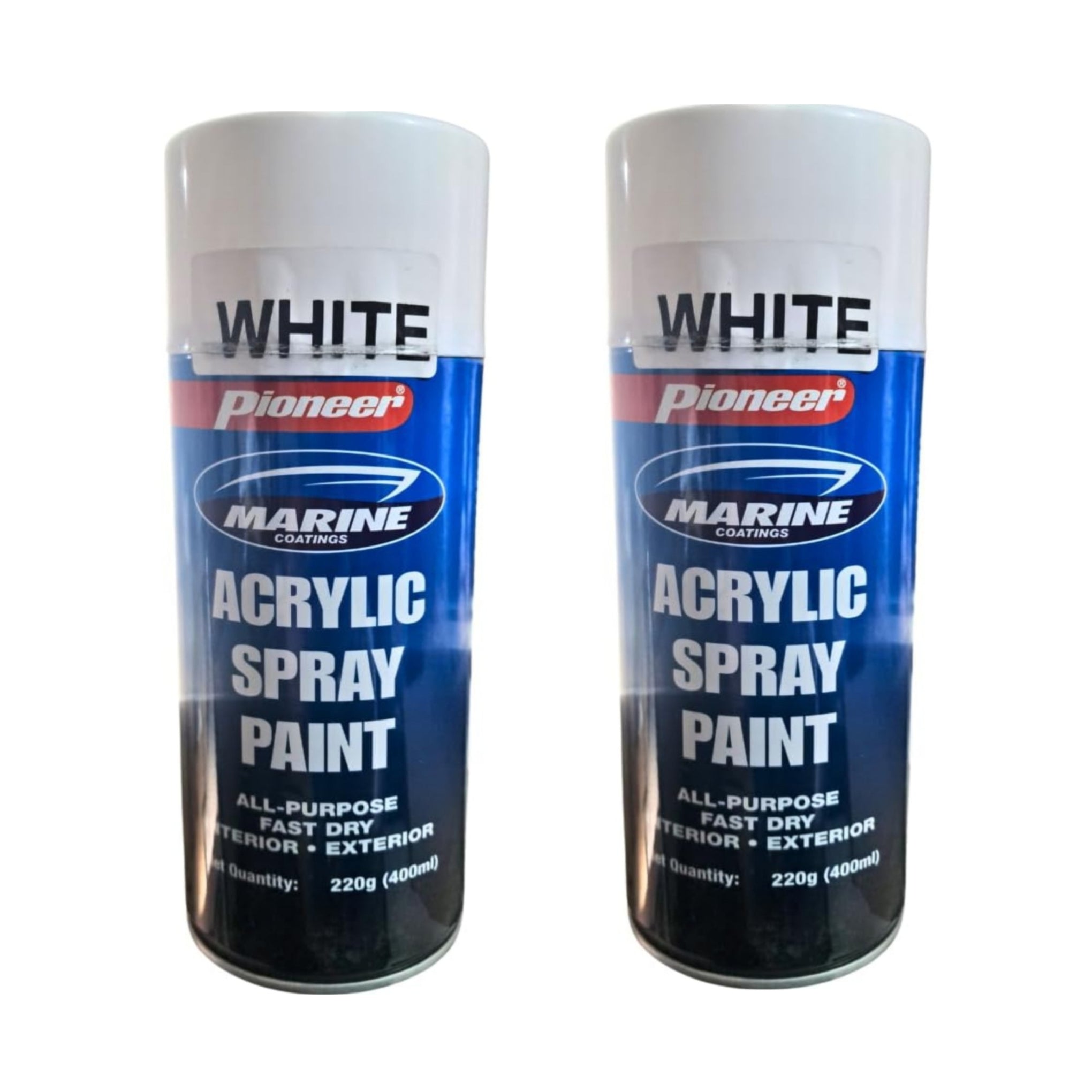 Pioneer Acrylic Premium Quality Spray Paint Pack of 2 White 800ml