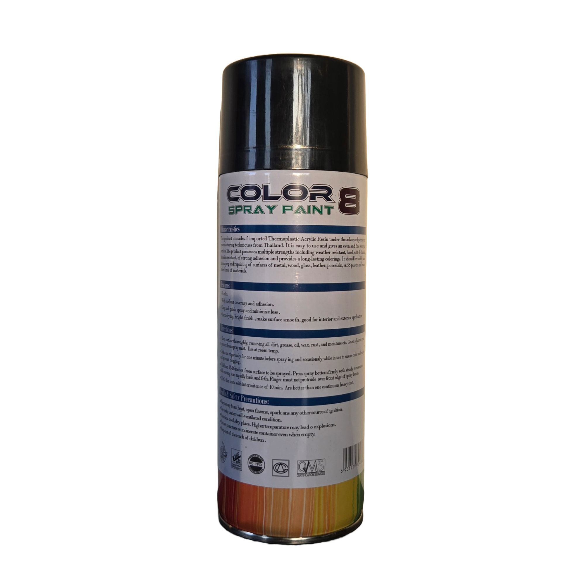 Color 8 Spray Paint 400ml Matt Black.