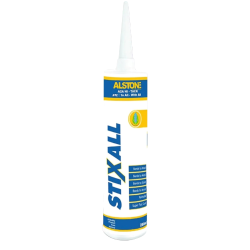 Alstone StixAll High Strength Adhesive - Instant Grab | Eco-Friendly | Multi-Surface Bonding | Waterproof | UV Resistant | MS Polymer | Zero Odor, VOC Compliant | White Color 280ml (Code A2A)