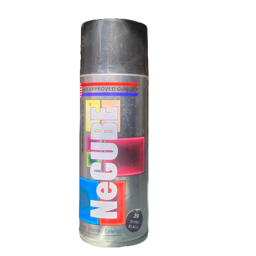 NeCube Premium Quality Spray Paint Black 400ml Shine Black