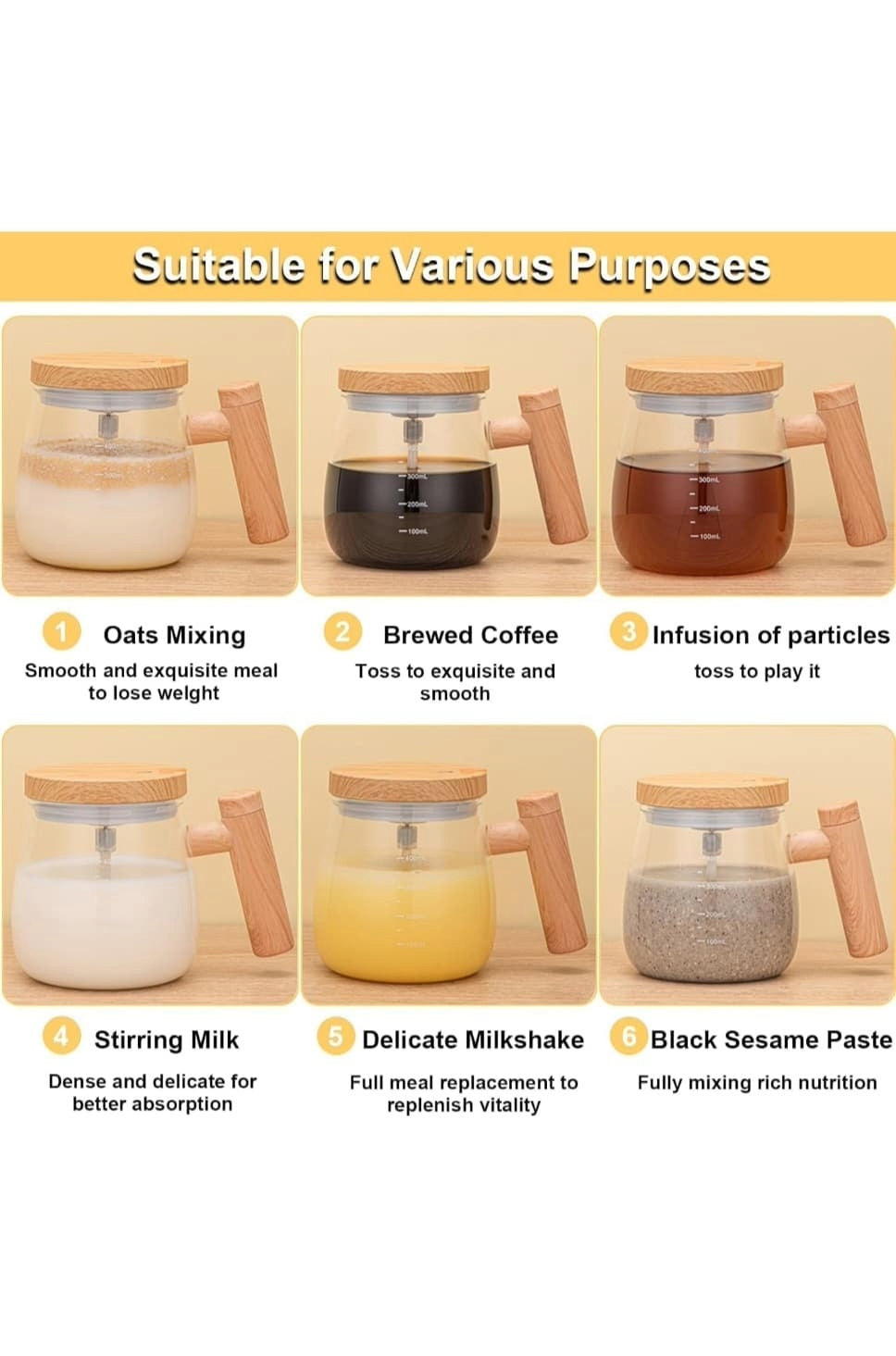 Premium Quality Self Stirring Mug, Electric High Speed Self Stirring Coffee Mug, Transparent Mug with Lid, Mixing Coffee Mug, Suitable For Coffee/Milk/Protein Shake 400ml