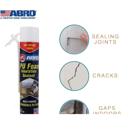 Abro PU Foam Insulation Sealant - Multi Purpose Expandable PU Foam 750ml