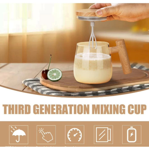 Premium Quality Self Stirring Mug, Electric High Speed Self Stirring Coffee Mug, Transparent Mug with Lid, Mixing Coffee Mug, Suitable For Coffee/Milk/Protein Shake 400ml
