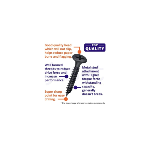 Smrtin Carbon Steel Bugle Head Drywall Screw Size 3.5x19 MM(3.5mm Pack of 100)