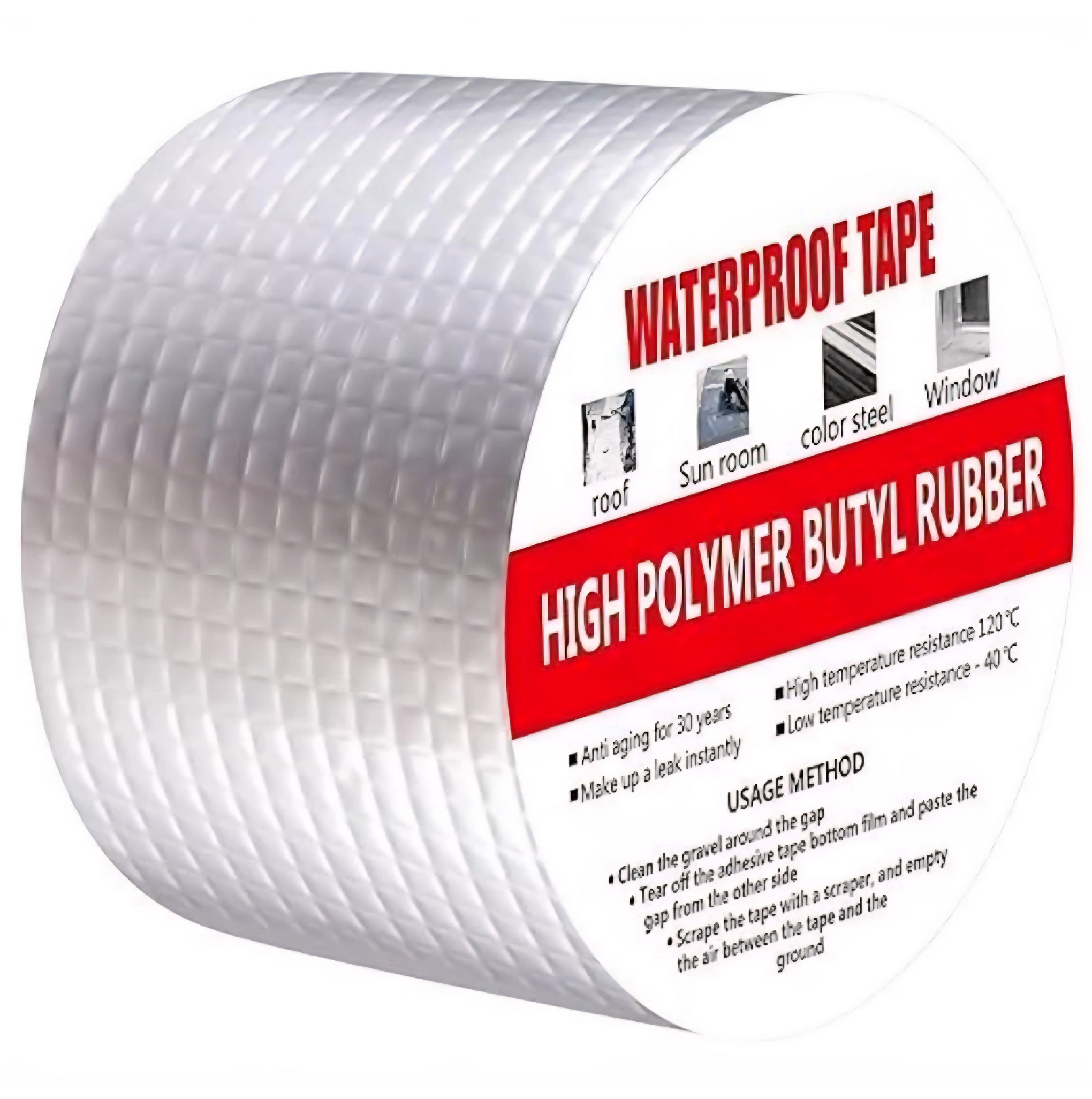 Super Strong Sealing Adhesive Waterproof Tape - Aluminium Foil Tape, Pipe Leakage, Surface Crack 5Cmx5Cm - Silver