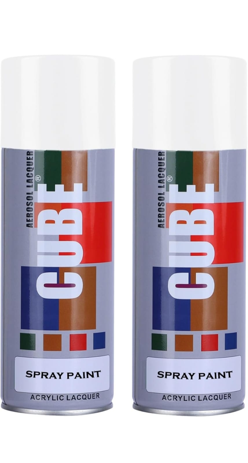 Cube Premium Quality Spray Paint White 100% Original Pack of 2 - 800ml