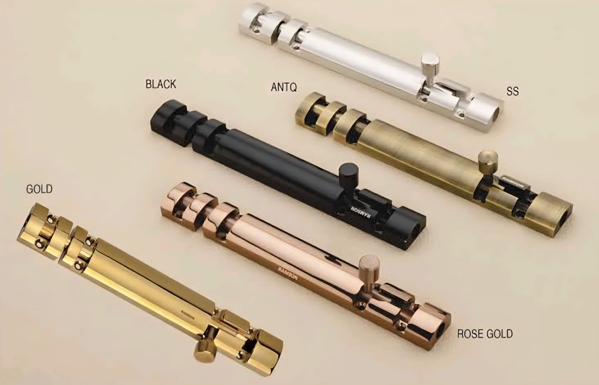 Ramson Premium Quality Tower Bolts in SS Rod Aluminium Body 4" inch - Gold