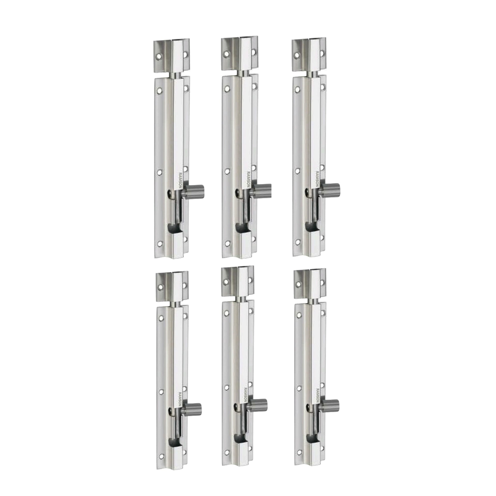Ramson Premium Quality Tower Bolts Flat in Full Stainless Steel Rod 4" inch Pack of 6