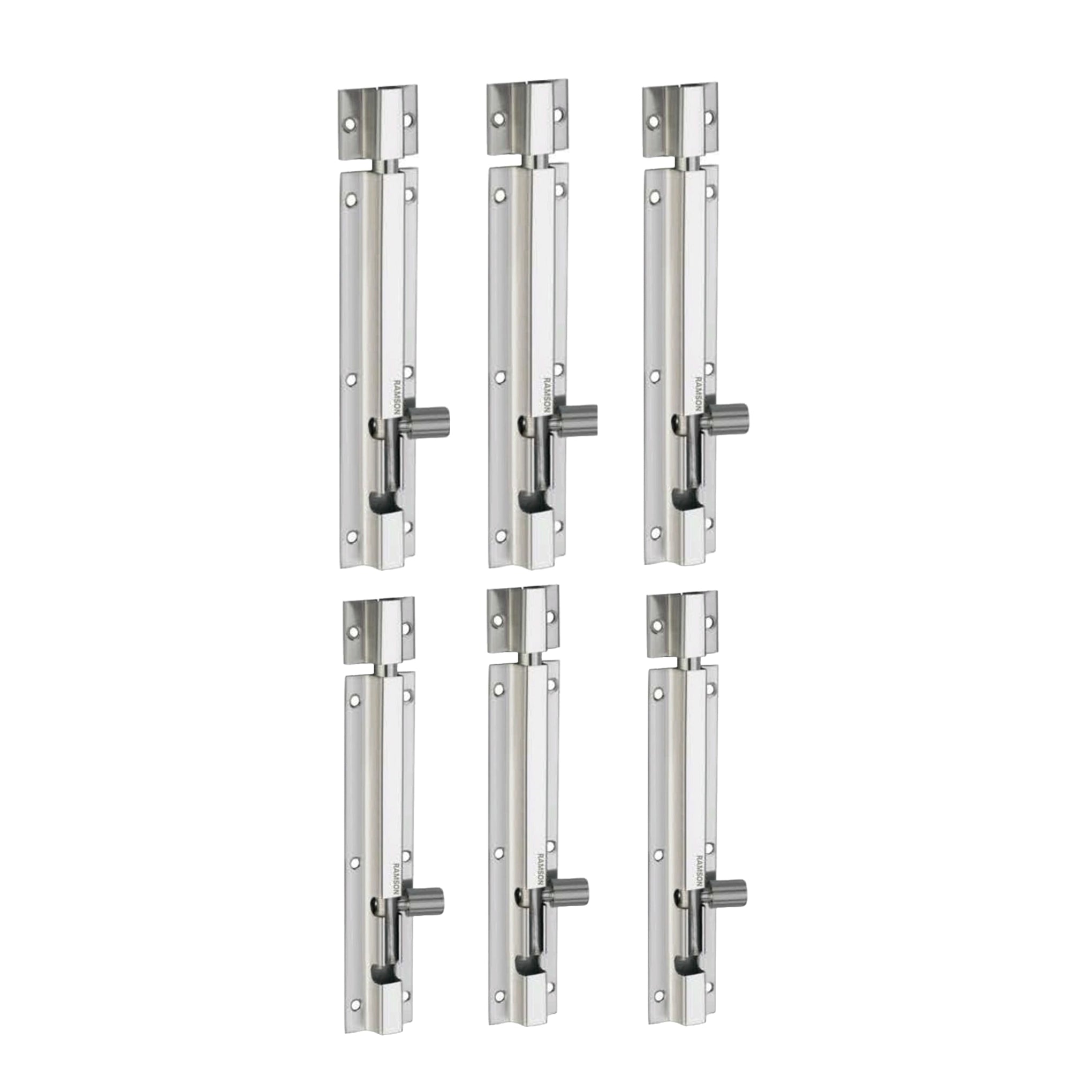 Ramson Premium Quality Tower Bolts Flat in Full Stainless Steel Rod 4" inch Pack of 6