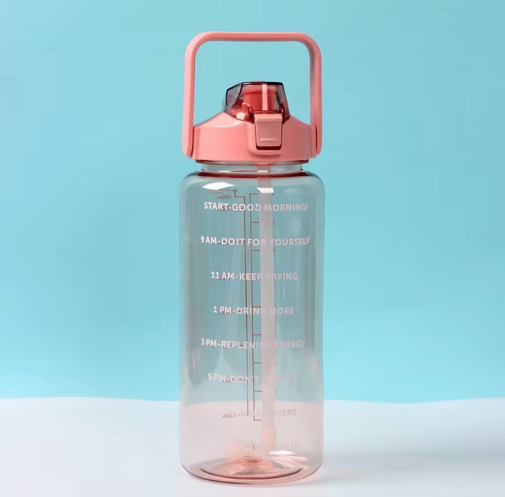 Smrtin Premium Quality Motivational Water Bottle with Time Marker Transparent, Leak-Proof, and Break-Proof Office, School, College,Travel Bottle BPA-Free Sport 2 Litre Bottle Multicolor| Plastic