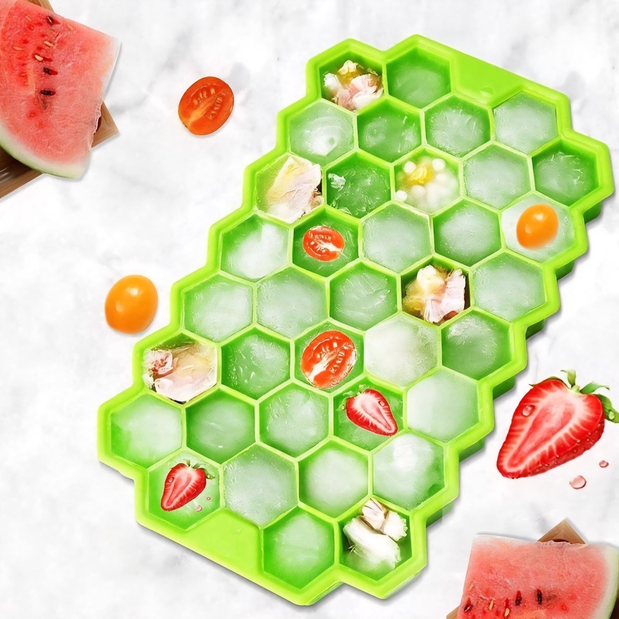 Smrtin Premium Quality Honeycomb Silicone Ice Cube Tray Pack of 2