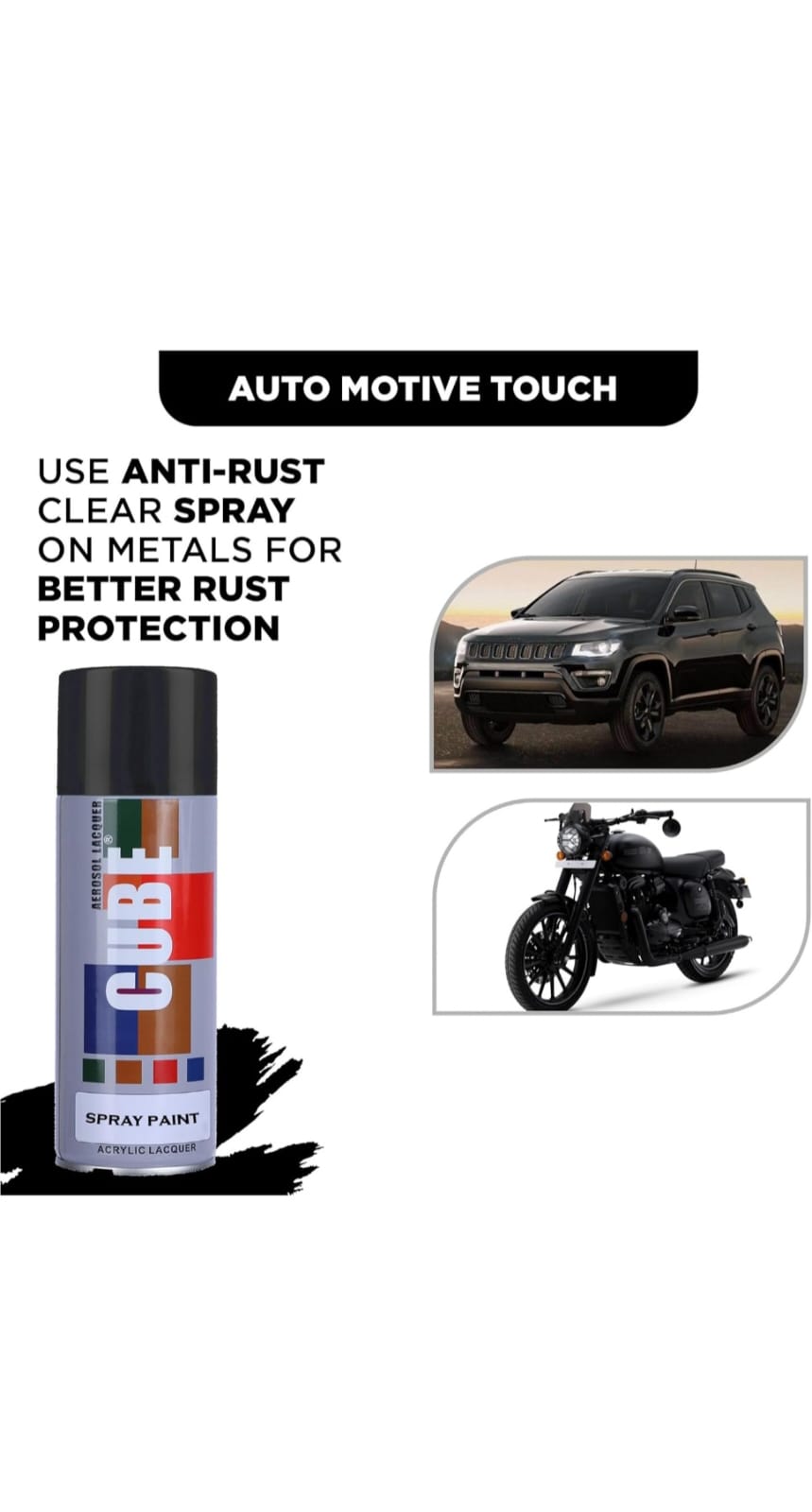 Cube Premium Quality Spray Paint Matt Black 100% Original - 400ml