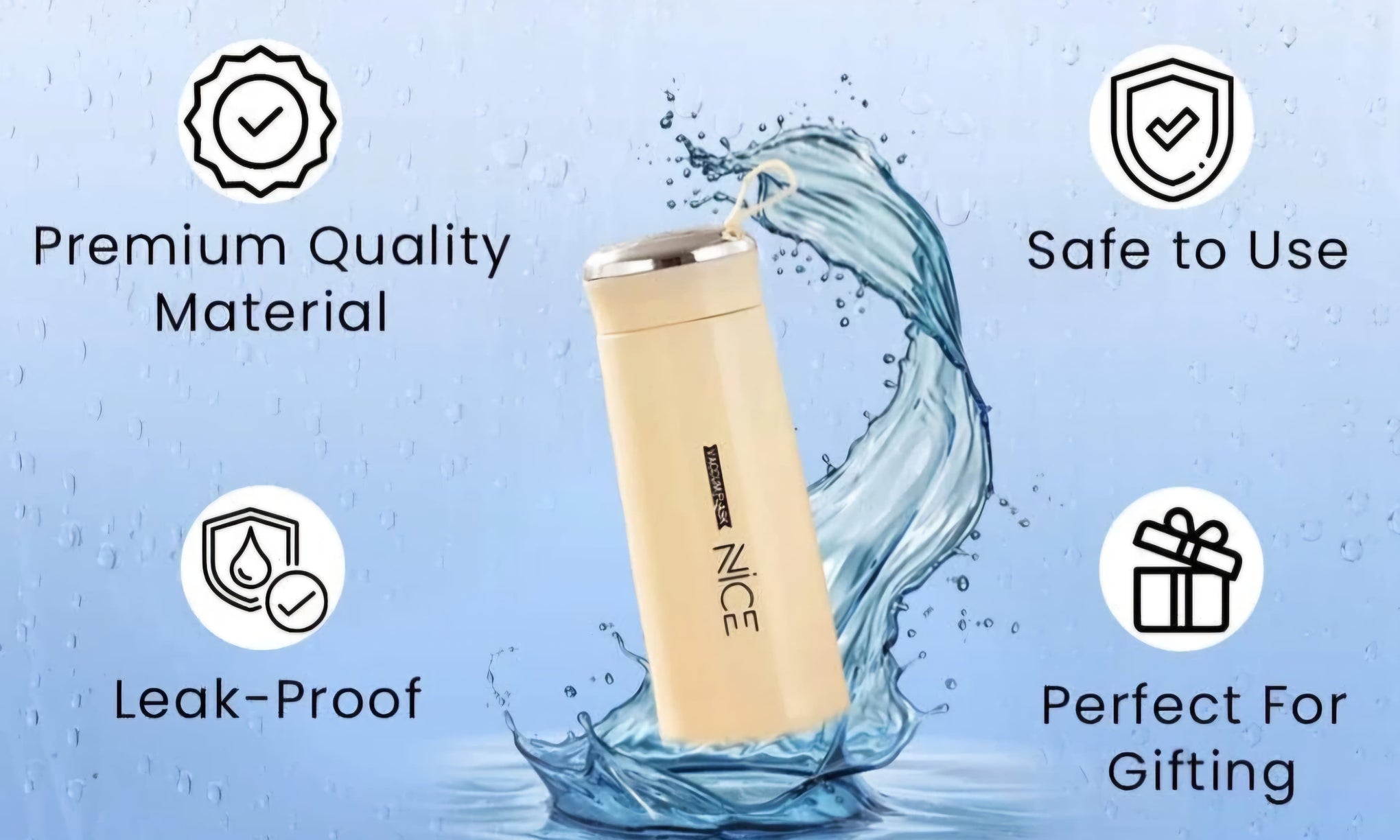 Nice Glass Water Bottles Multicolor Pack of 2 - 800ml