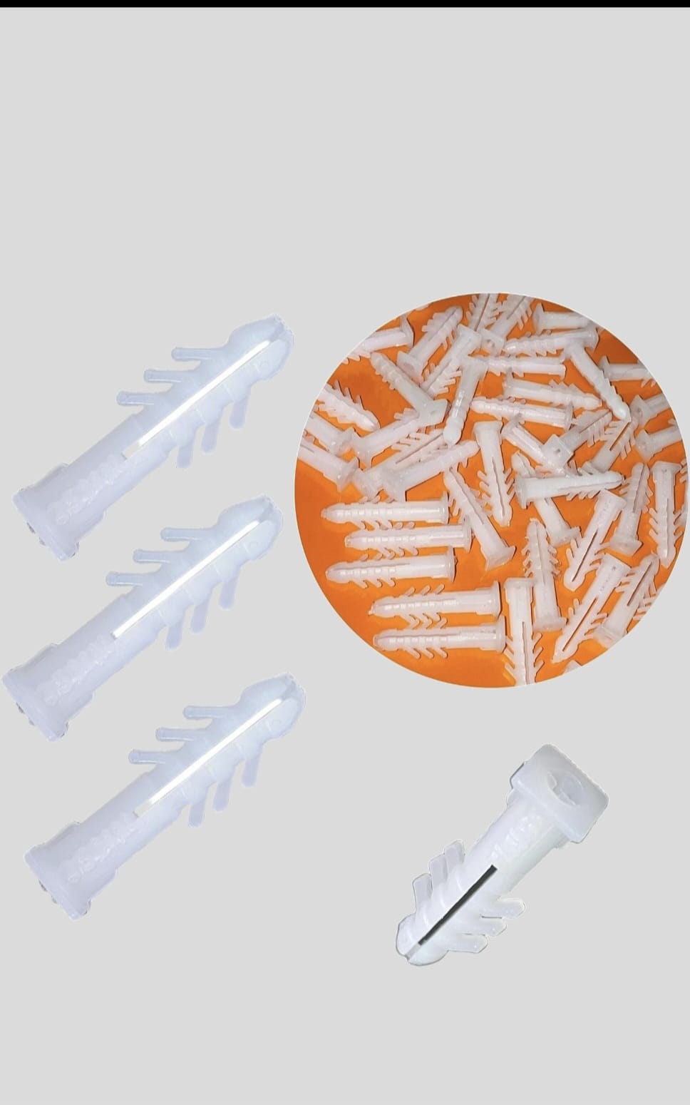 Nylon Wall Plugs | Heavy-Duty Sleeve Gitti for Strong Wall Grip | 38 MM Expansion Anchors for Concrete Brick & Drywall | Secure Mounting for Shelves & Fixtures | Pack of 100 Pcs