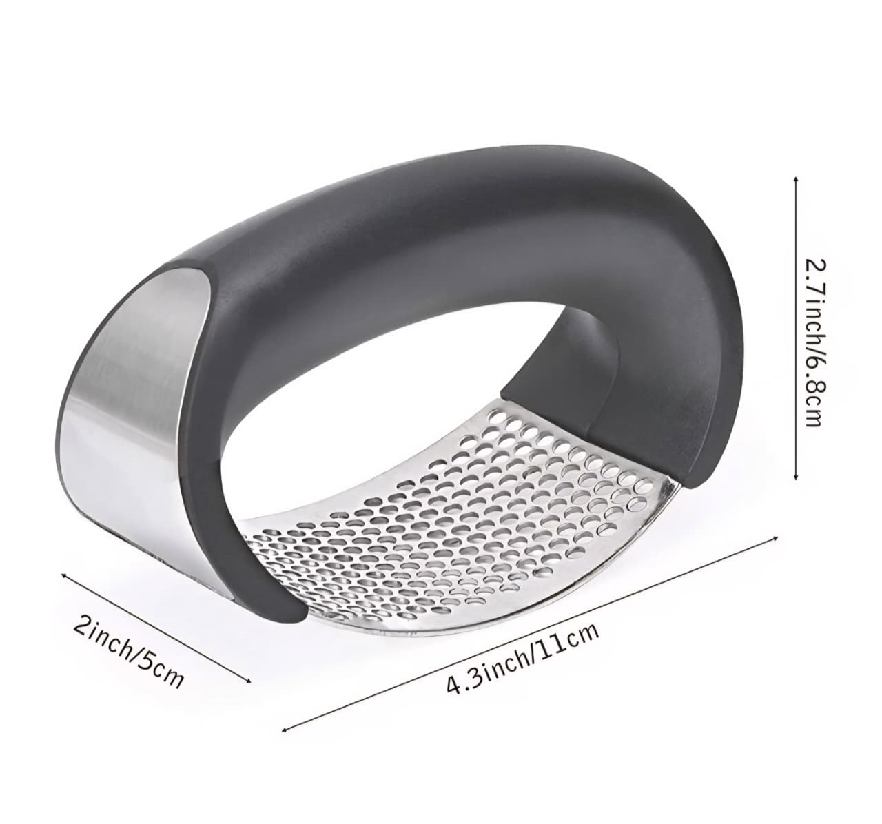 Smrtin Kitchen Stainless Steel Garlic Press with Ergonomic Handle, Garlic Crusher,Handy Garlic Crusher- Multicolor