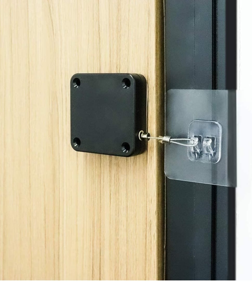 Smrtin Punch Free Automatic Door Closer, Multifunctional Automatic Door Closer, Automatic Self Closing Door Closer with Drawstring for internal Home and  outdoor