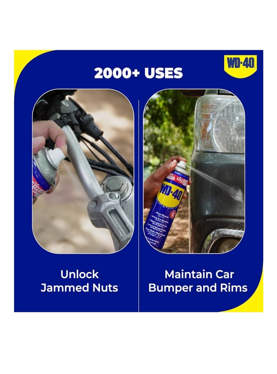 WD-40 Multipurpose Spray, Cleans Bike and Bicycle Chains, Rust Remover, Hinge Lubricant, Loosens Jammed Parts, Degreaser and Cleaning Agent, 420ml x Pack of 1