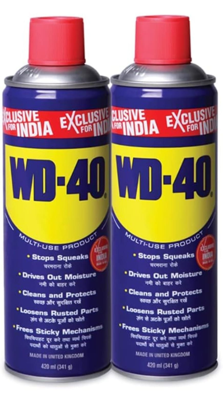 WD-40 Multipurpose Spray, Cleans Bike and Bicycle Chains, Rust Remover, Hinge Lubricant, Loosens Jammed Parts, Degreaser and Cleaning Agent, 420ml x Pack of 1