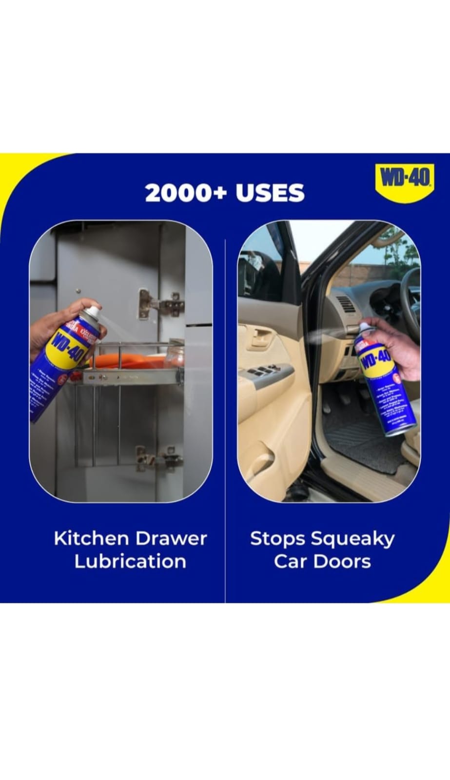 WD-40 Multipurpose Spray, Cleans Bike and Bicycle Chains, Rust Remover, Hinge Lubricant, Loosens Jammed Parts, Degreaser and Cleaning Agent, 420ml x Pack of 1
