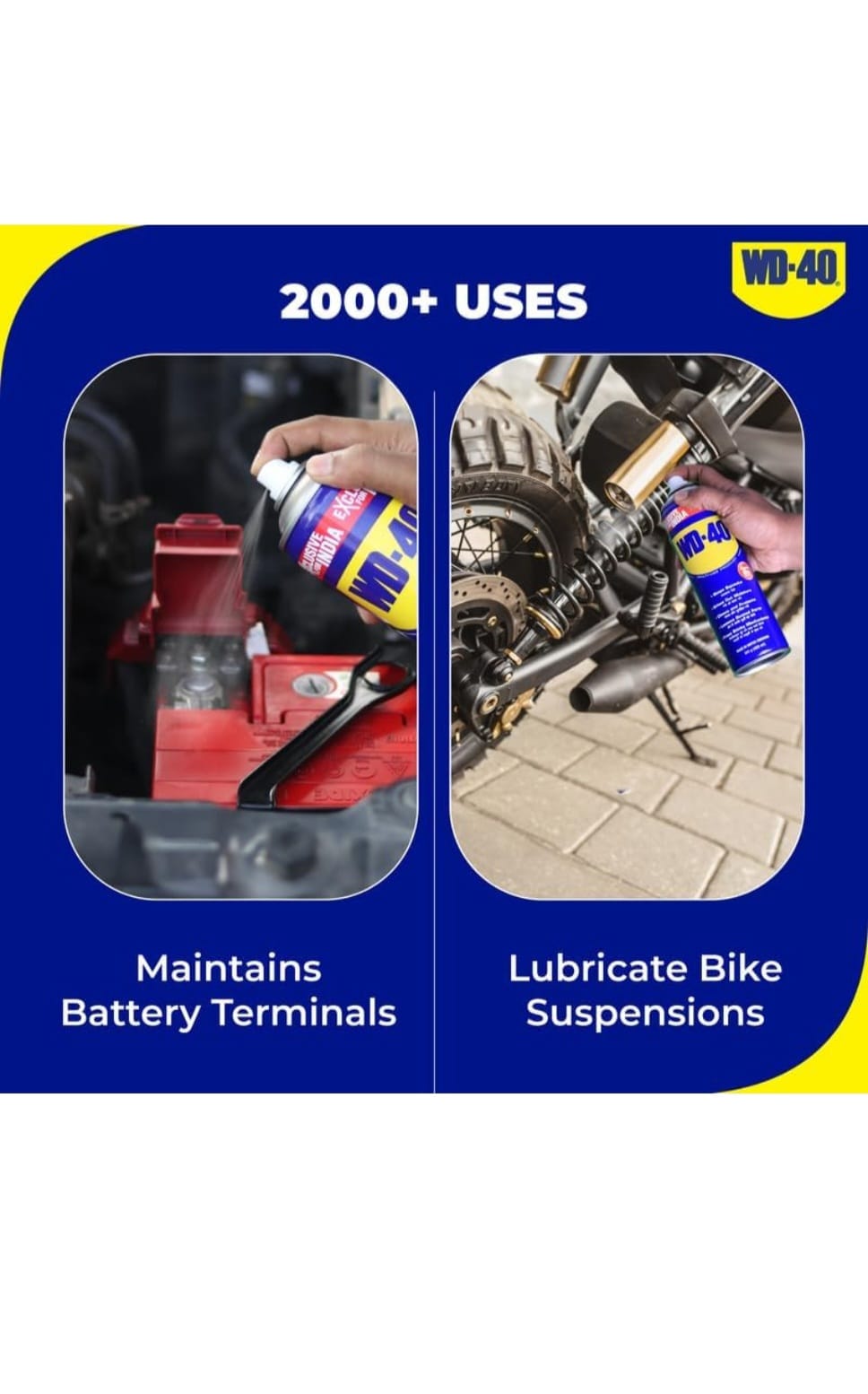 WD-40 Multipurpose Spray, Cleans Bike and Bicycle Chains, Rust Remover, Hinge Lubricant, Loosens Jammed Parts, Degreaser and Cleaning Agent, 420ml x Pack of 1