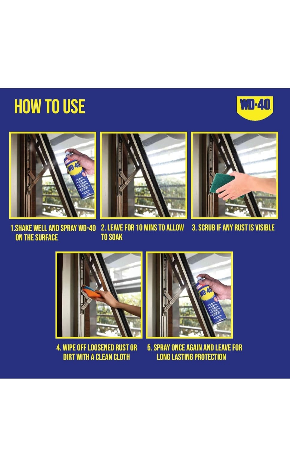 WD-40 Multipurpose Spray, Cleans Bike and Bicycle Chains, Rust Remover, Hinge Lubricant, Loosens Jammed Parts, Degreaser and Cleaning Agent, 420ml x Pack of 1
