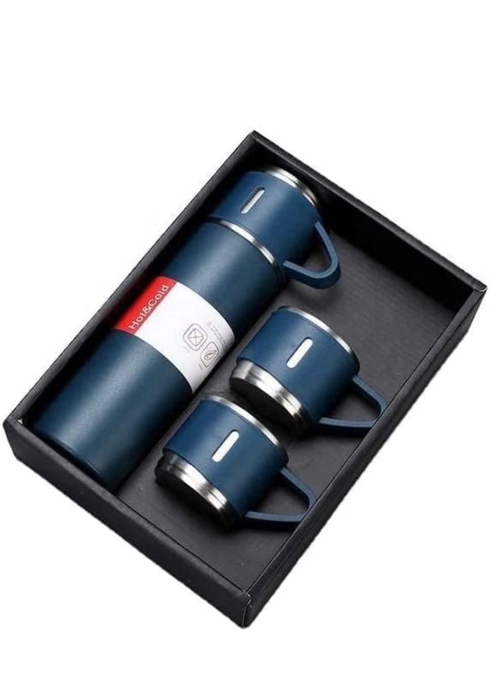 Stainless Steel Vacuum Flask Set with 2 Cups Flask Combo Keeps Liquid Tea Coffee Cold Hot Bottle Drink Water Flask Bottle 500ml Vacuum Insulated Bottle(Multicolor)