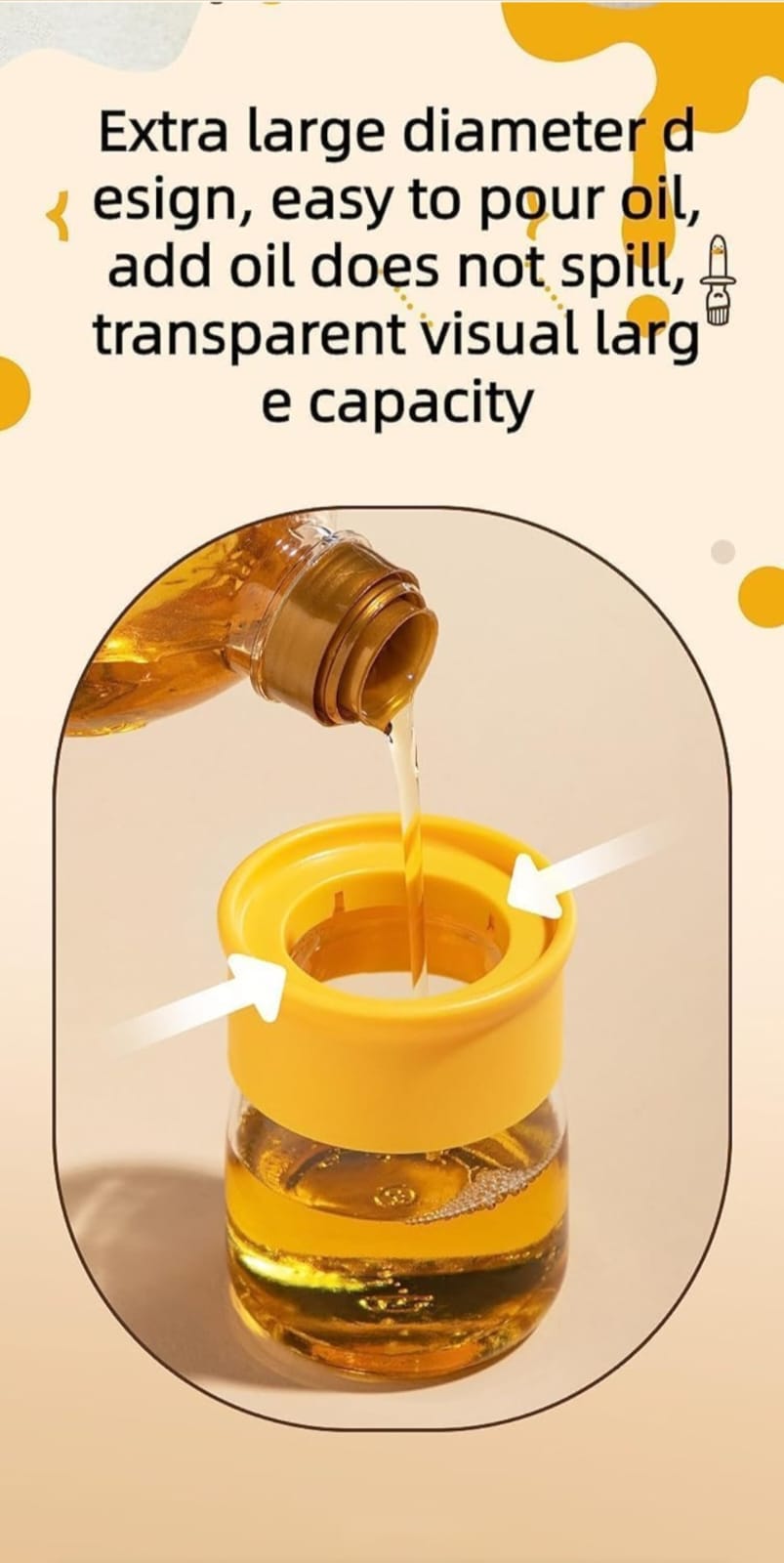 Oil Dispenser Bottle with Silicone Oil Brush | Leak-Proof Glass Jar | Cooking, Baking & BBQ Oil Container | Easy Control Oil Brush Bottle (Pack of 1)
