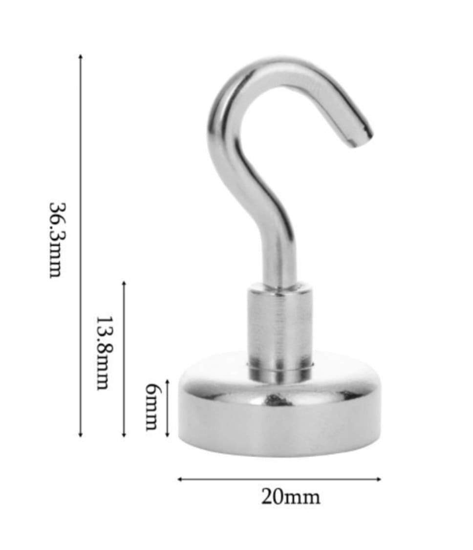 Smrtin Premium Magnetic Hooks | 6KG (13 LBS) Heavy Duty Powerful Magnet Hooks | Multi-Purpose Hanger for Fridge, Ceiling & Wall | Rust-Resistant (White/Silver, Pack of 5)