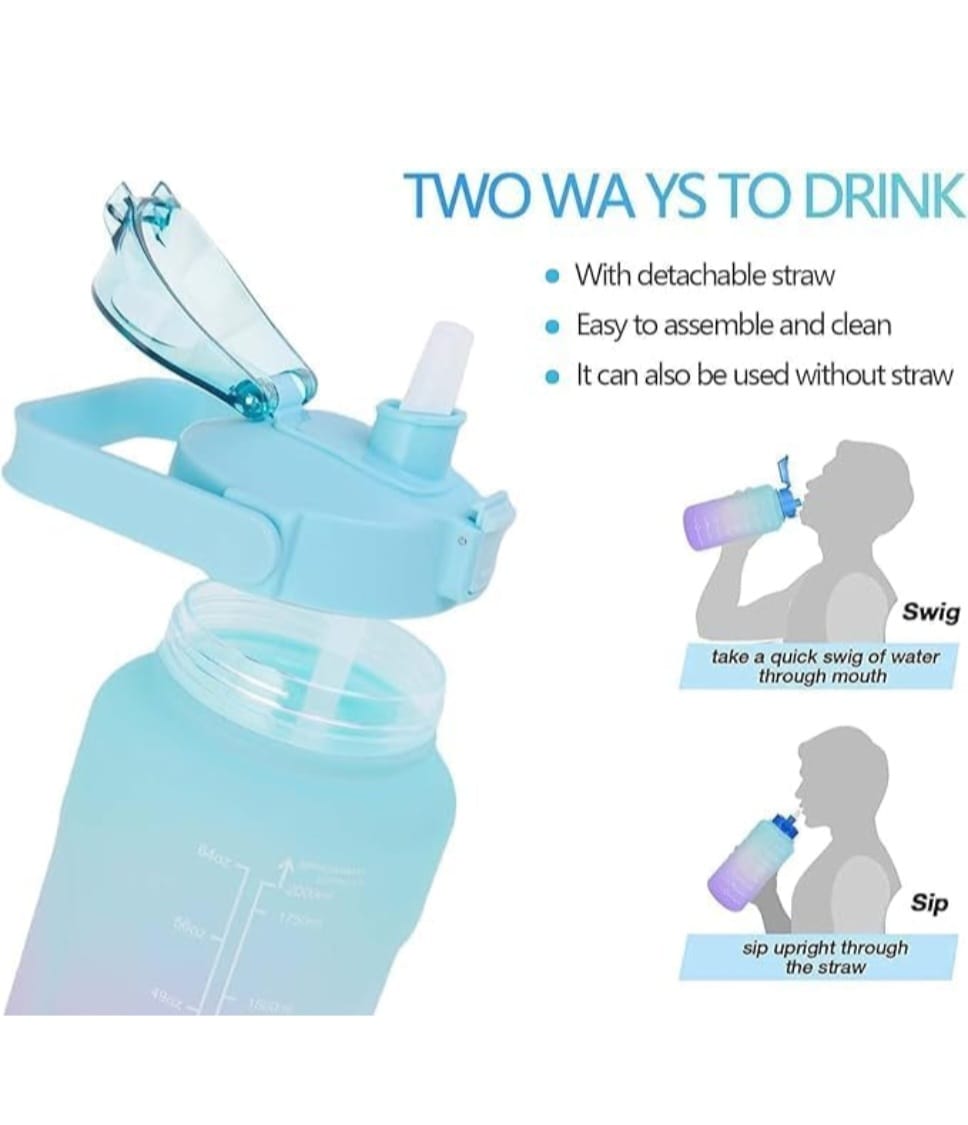 Smrtin Premium Quality Motivational Water Bottle with Time Marker – Pack of 3 (2000ml, 900ml &amp; 300ml) | BPA-Free Plastic | Multicolor